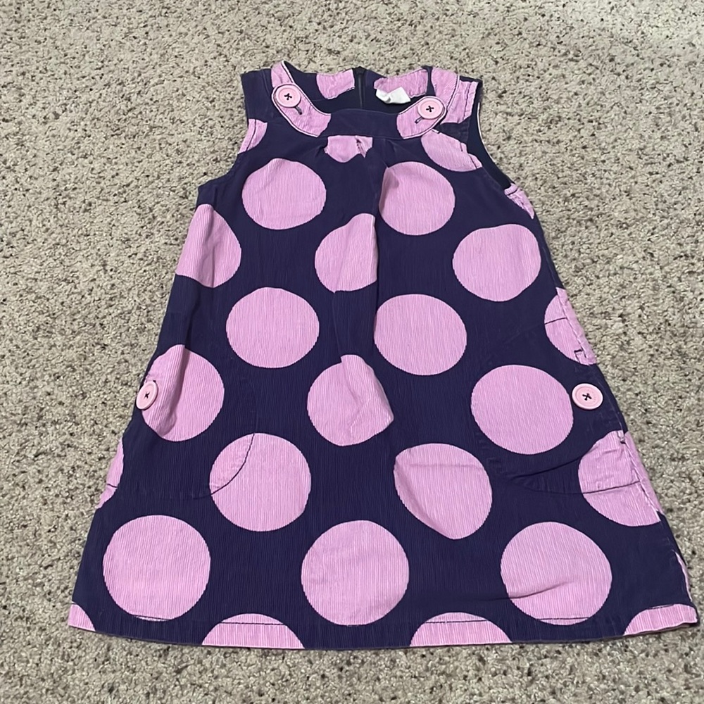 Mini Boden polka dot corduroy dress